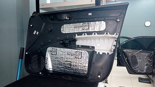 Виброизоляция дверной обшивки Шкода Рапид